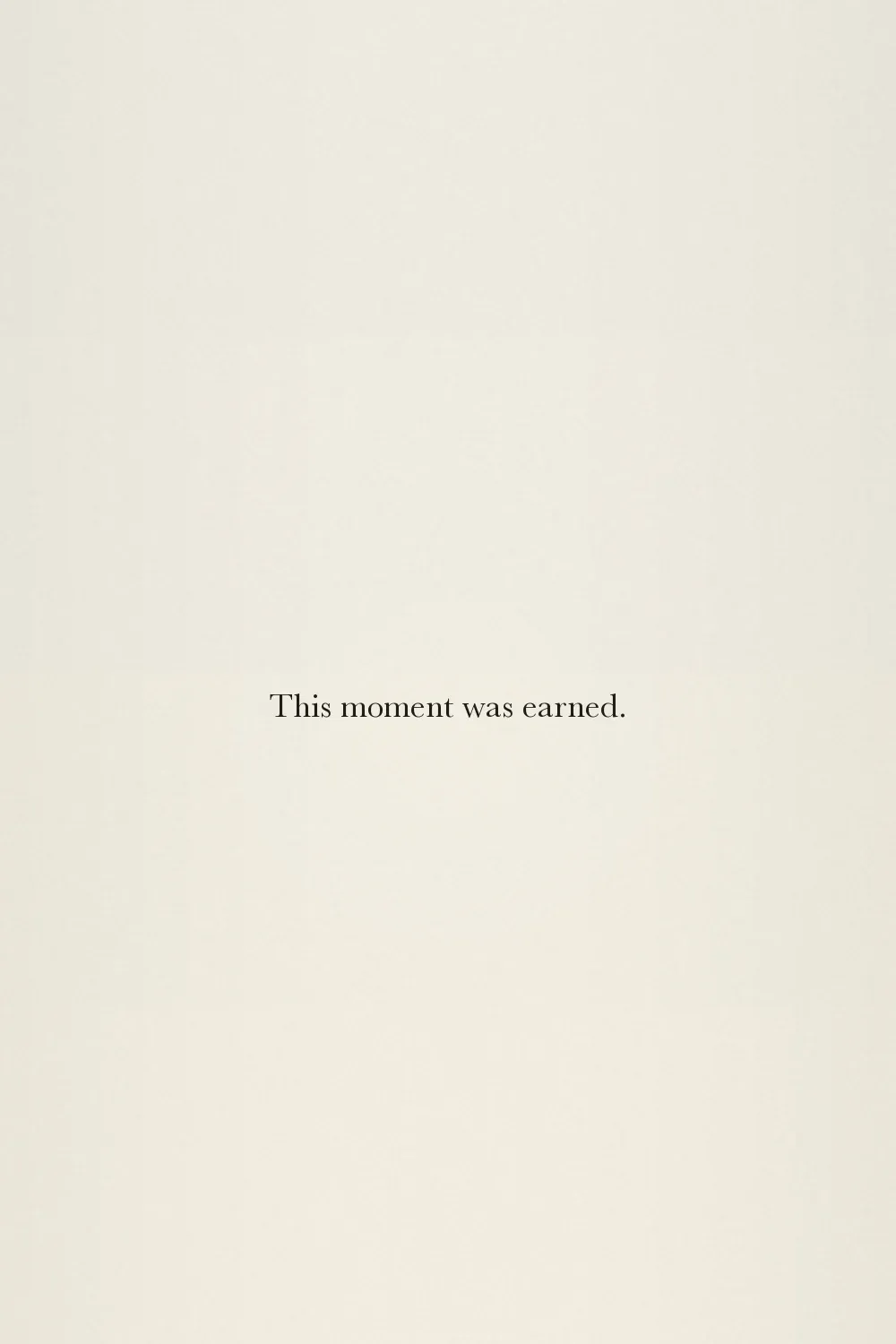 This moment was earned.
