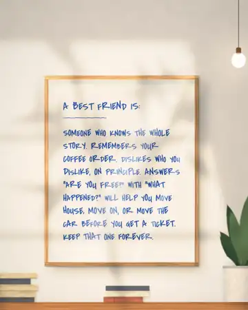 A Best Friend Is handwritten quote print