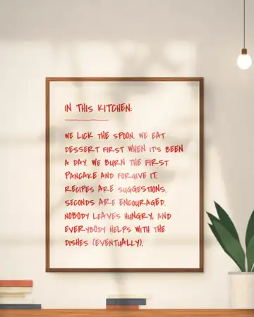 In This Kitchen handwritten quote print