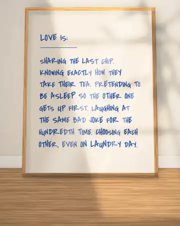 Love Is handwritten quote print