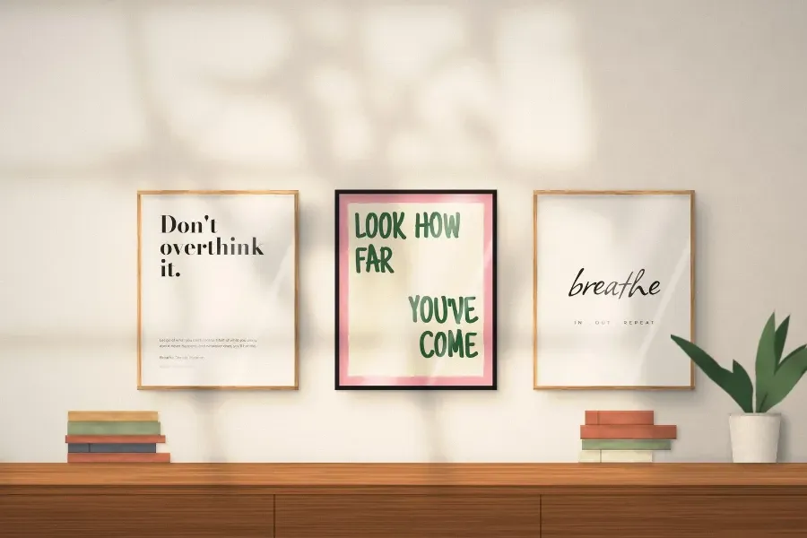 Both print sets framed together as a gallery wall