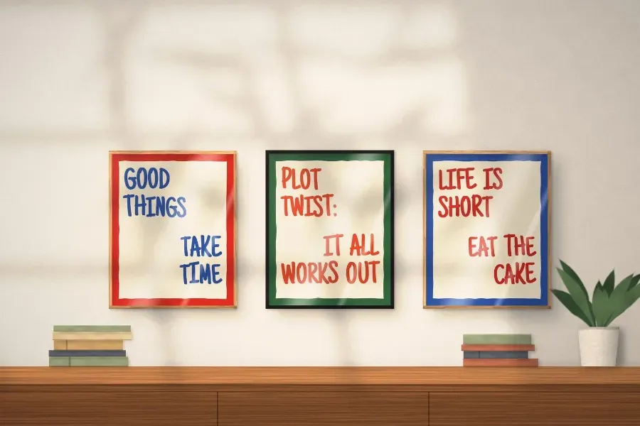 Pep Talk set of 8 bold hand-painted colorful quote prints